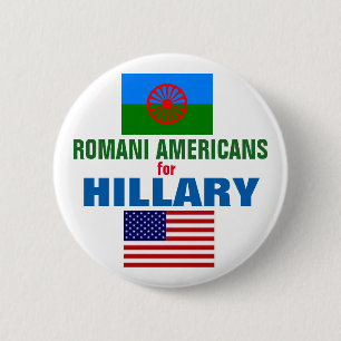Bóton Redondo 5.08cm Americanos Romani para Hillary 2016