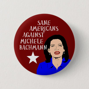 Bóton Redondo 5.08cm Americanos sãos contra Michele Bachmann