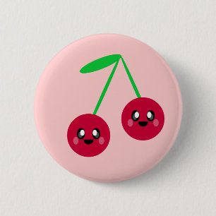 Bóton Redondo 5.08cm amigos felizes da fruta das cerejas do kawaii