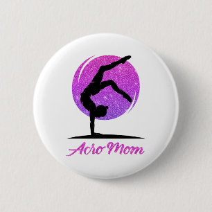 Bóton Redondo 5.08cm Amo Acro Yoga, Acro Dança, Mãe Dançarina Acro Mãe
