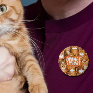 Bóton Redondo 5.08cm Amo de gato laranja presente de gengibres