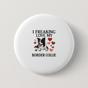 Bóton Redondo 5.08cm Amo Muito Border Collie Corações_1