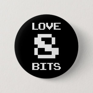Bóton Redondo 5.08cm Amor 8 Bits