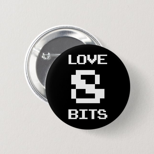 Bóton Redondo 5.08cm Amor 8 Bits (Frente & Verso)