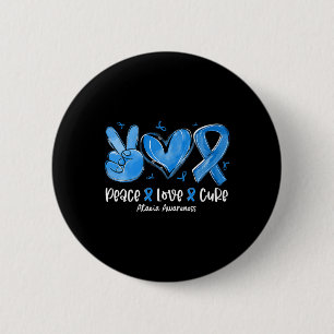 Bóton Redondo 5.08cm Amor Cura Azul Fita Ataxia Consciência