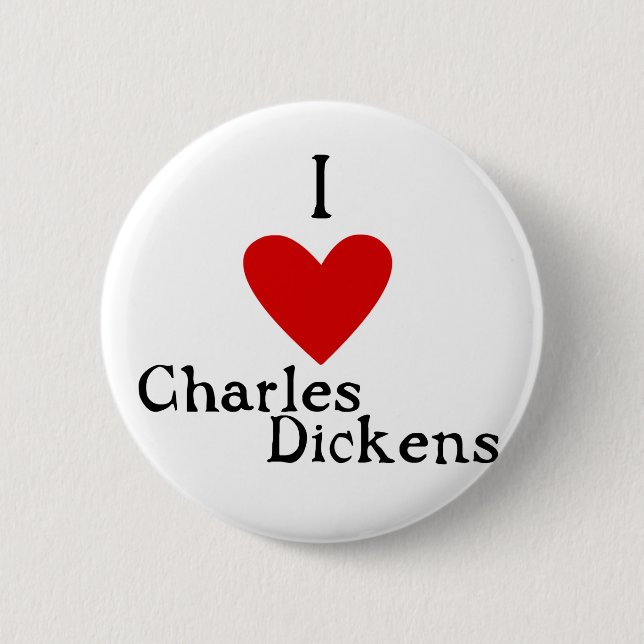Bóton Redondo 5.08cm Amor de Charles Dickens (Frente)