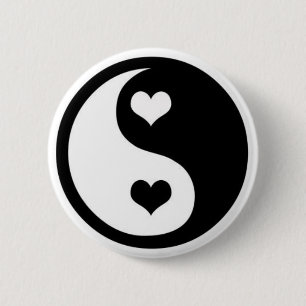 Bóton Redondo 5.08cm Amor de Ying Yang