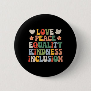 Bóton Redondo 5.08cm Amor Diversidade de Paz Inclusão Igualdade Black H