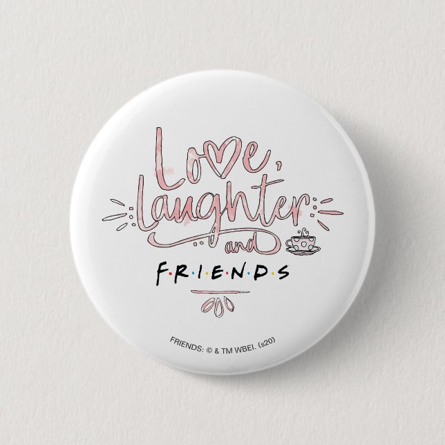 Bóton Redondo 5.08cm Amor, Riso e AMIGOS™ (Frente)