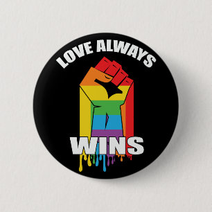Bóton Redondo 5.08cm Amor sempre ganha Gay LGBT