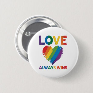 Bóton Redondo 5.08cm Amor Sempre Vence LGBT
