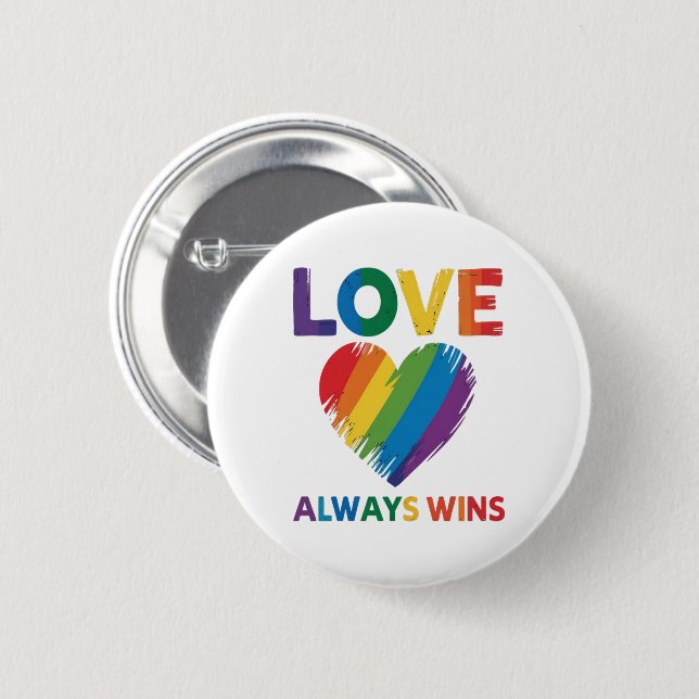 Bóton Redondo 5.08cm Amor Sempre Vence LGBT (Frente & Verso)