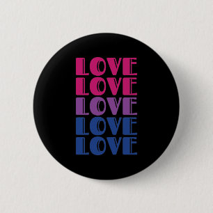 Bóton Redondo 5.08cm Amor Texto Repetitivo Orgulho LGBTQ Bissexual