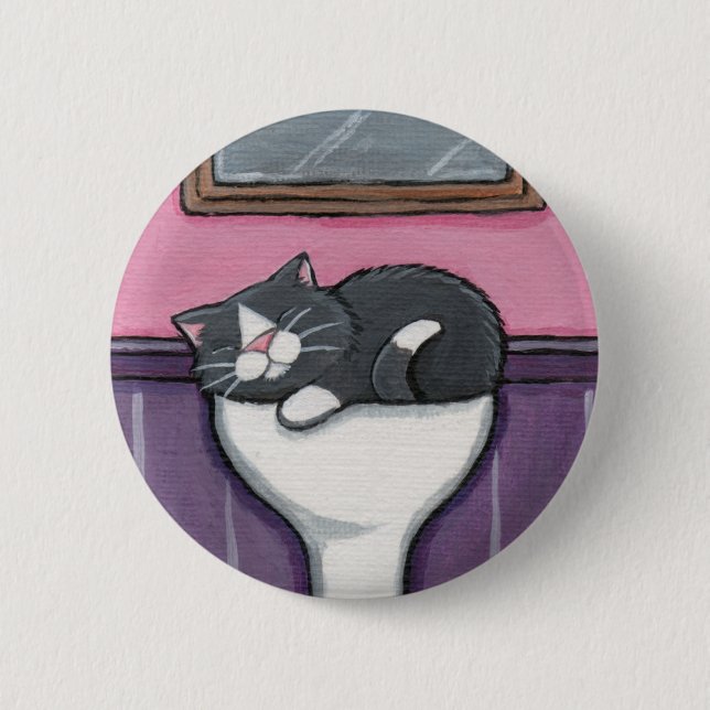 Bóton Redondo 5.08cm Amor v.03 do dissipador - botão do gato (Frente)