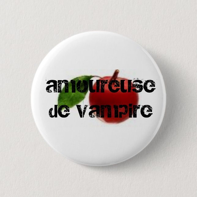 Bóton Redondo 5.08cm amoureuse de vampiro (Frente)
