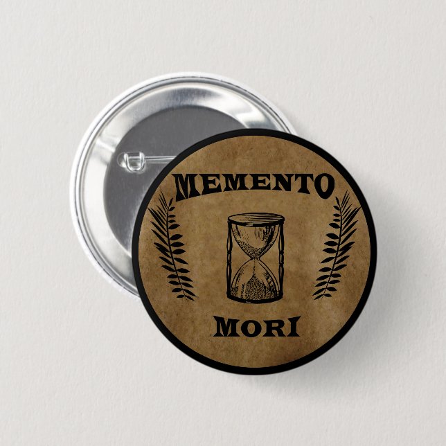 Bóton Redondo 5.08cm ampulheta memento mori (Frente & Verso)