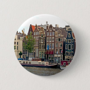 Bóton Redondo 5.08cm Amsterdão, casas no canal