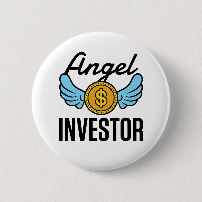 Bóton Redondo 5.08cm Angel Investor Invest Start Business (Frente)