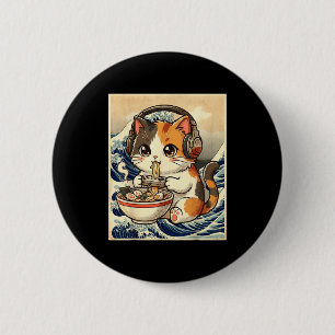 Bóton Redondo 5.08cm Anime Gato Ramen Gamer Arte Japonês Retro Vintage 