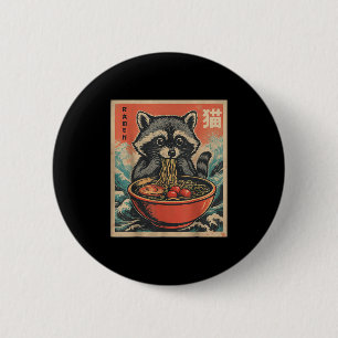 Bóton Redondo 5.08cm Anime Raccoon Ramen Japonês Funny Kawaii Gift Men
