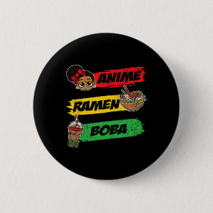 Bóton Redondo 5.08cm Anime Ramen Boby Black History Month Girl Wome