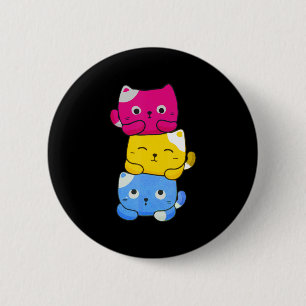 Bóton Redondo 5.08cm Animes de Gato Kawaii, Pansexuais, Arte, Orgulho P