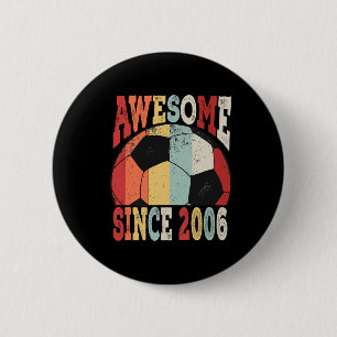 Bóton Redondo 5.08cm Aniversário de 13 anos Vintage Futebol Incrível De