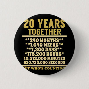 Bóton Redondo 5.08cm Aniversário de 20 anos de 20 de Shirt Golpe de Pre