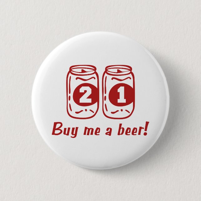 Bóton Redondo 5.08cm Aniversário de 21 anos (Frente)