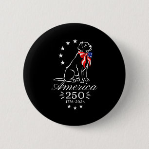 Bóton Redondo 5.08cm aniversário de 250 anos labrador retriever américa