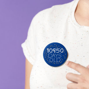 Bóton Redondo 5.08cm aniversário de 30 anos em dias