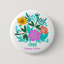 Aniversário de 40 anos colorido moderno floral ele
