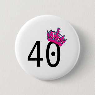 Bóton Redondo 5.08cm aniversário de 40 anos Princess