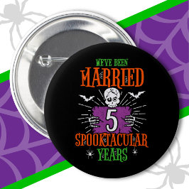 Bóton Redondo 5.08cm Aniversário de 5 anos de casamento Halloween Spook