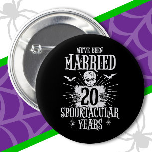 Bóton Redondo 5.08cm Aniversário de Casamento de 20 Spooktacular do Hal