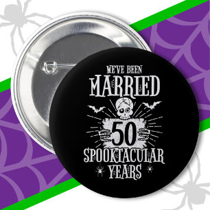 Bóton Redondo 5.08cm Aniversário de Casamento de Halloween Spooktacular