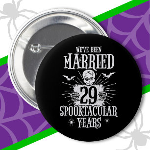 Bóton Redondo 5.08cm Aniversário de Casamento do Dia 29 de Spooktacular