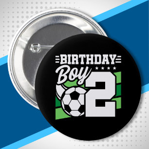 Bóton Redondo 5.08cm Aniversário do Futebol - Rapaz de 2 anos - segundo
