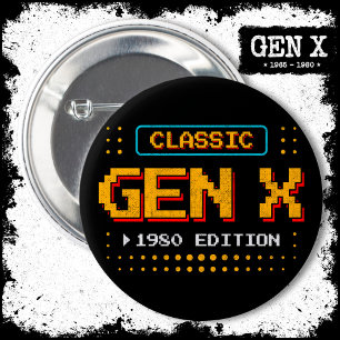 Bóton Redondo 5.08cm Aniversário do game retrô clássico Gen X 1980