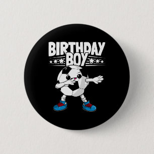 Bóton Redondo 5.08cm Aniversário Engraçado de Futebol com Dabbing Menin