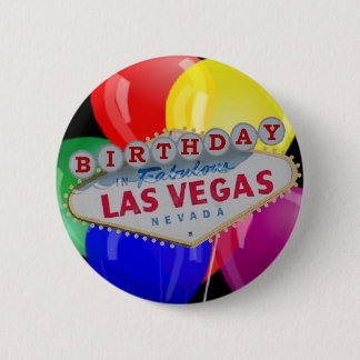Bóton Redondo 5.08cm Aniversário no Fabuloso Botão Las Vegas - Balões