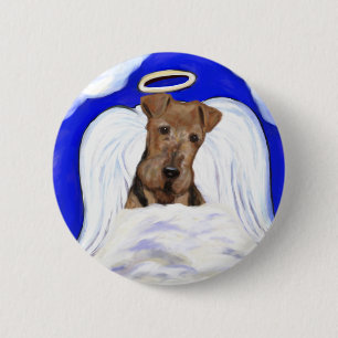 Bóton Redondo 5.08cm Anjo Airedale Terrier