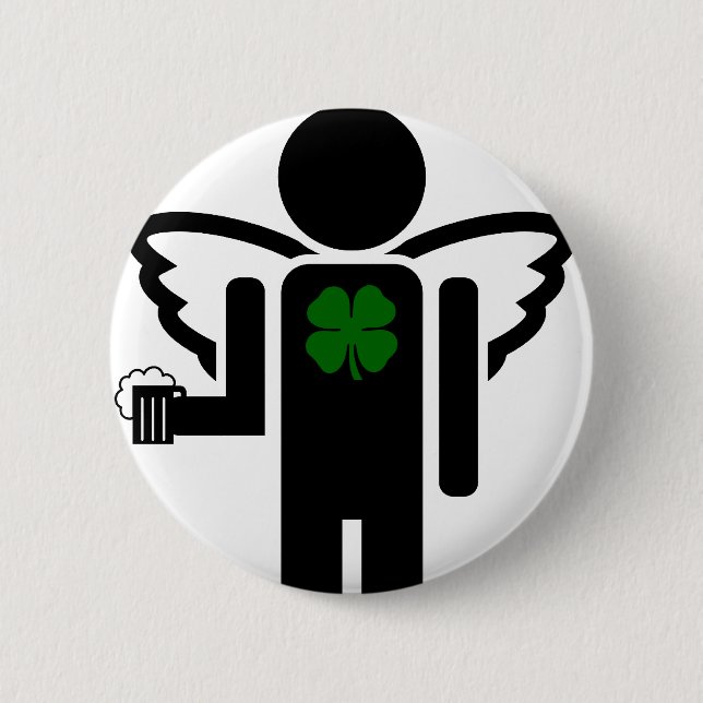 Bóton Redondo 5.08cm anjo irlandês. (Frente)