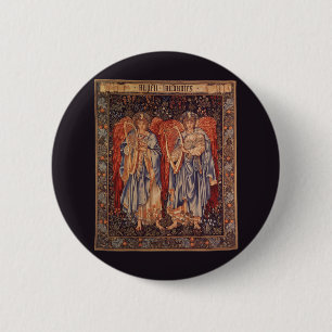 Bóton Redondo 5.08cm Anjos do vintage, Angeli Laudantes por Burne Jones