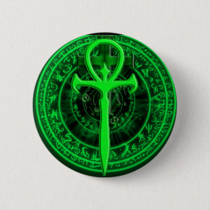 Bóton Redondo 5.08cm Ankh verde