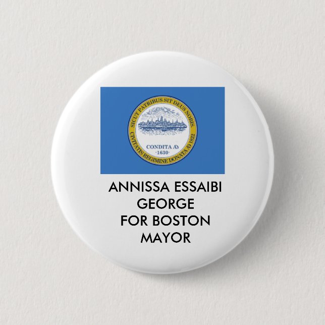 Bóton Redondo 5.08cm Annissa Essaibi George PARA BOSTON MAYOR BUTTTTTON (Frente)