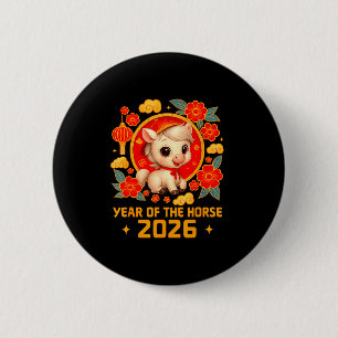 Bóton Redondo 5.08cm Ano do Cavalo 2026 Ano Novo Lunar Chinês 2026
