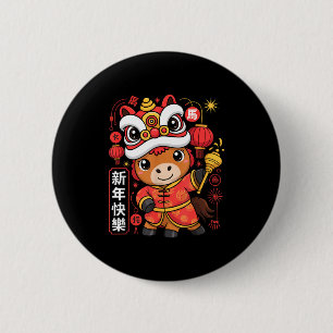 Bóton Redondo 5.08cm Ano do Cavalo Estilo Kawaii 2026 Ano Novo Chinês