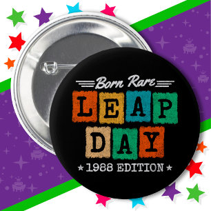 Bóton Redondo 5.08cm Ano Leap Ano 1988 Nascer Rare 1988 Dia do Salto An