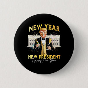 Bóton Redondo 5.08cm Ano Novo Presidente Funny Trump Véspera de ano nov